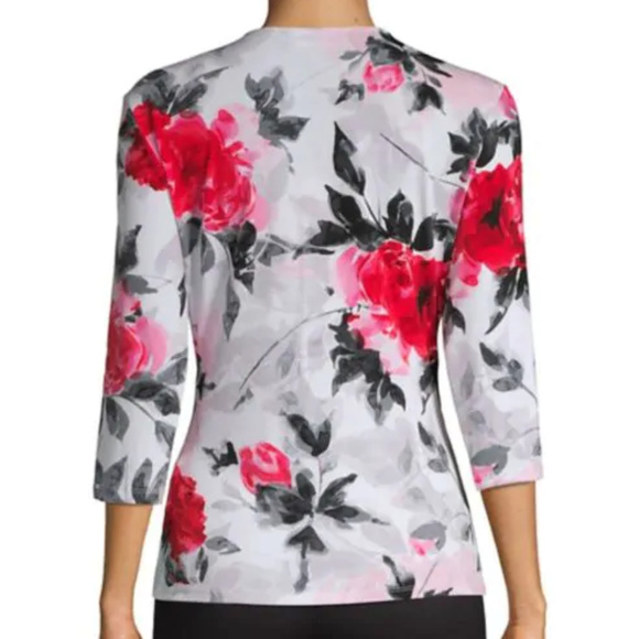 NWT Karl Lagerfeld Floral Flounces Blouse M - Picture 3 of 4